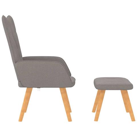 Poltrona Relax Con Poggiapiedi Tortora In Tessuto - Foto 2