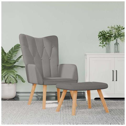 Poltrona Relax Con Poggiapiedi Tortora In Tessuto - Foto 8