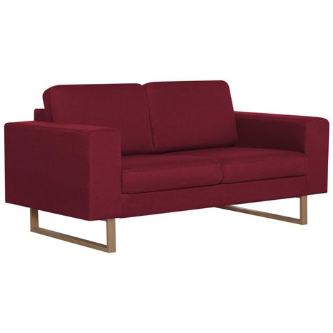 Lusso Casadino -  Divano A 2 Posti In Tessuto Rosso Vino - Foto 1