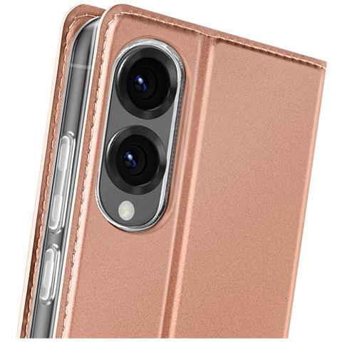 Custodia Per Samsung Galaxy S25 Edge Con Supporto Pieghevole Per Video, Rosa Champagne - Foto 2