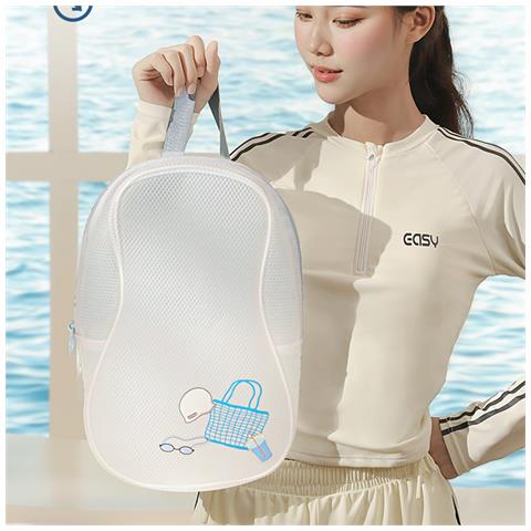 Borsa Da Nuoto A Separazione Asciutto-bagnato Borsa Da Toilette In Pvc Borsa Sportiva White - Foto 5