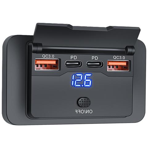 Caricatore Usb Per Auto Con Interruttore Di Tensione 4 Porte Dual Qc Dual Pd - Foto 7
