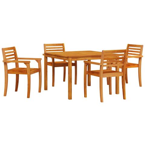 Set da giardino da pranzo 5 pezzi in legno massello di acacia - Foto 1
