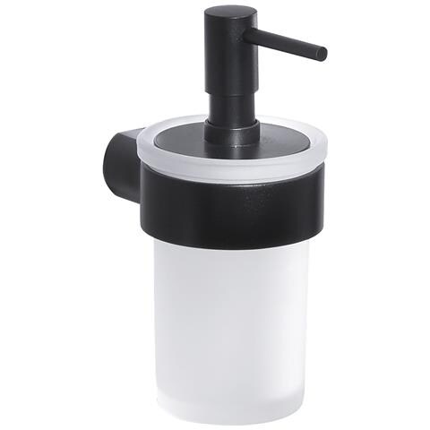 Dosasapone Con Erogatore In Plastica Da Muro In Ottone E Cromall Pi81 Gedy Serie Pirenei Nero Opaco - Foto 1