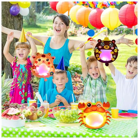 Set Di Lanterne Fai Da Te Per Bambini A Forma Di Animali 3 Pezzi - Foto 2
