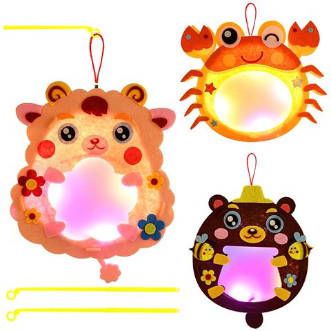 Set Di Lanterne Fai Da Te Per Bambini A Forma Di Animali 3 Pezzi - Foto 1