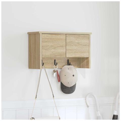 Appendiabiti a muro con porta rovere sonoma 50 x 20 x 30 cm - Foto 2