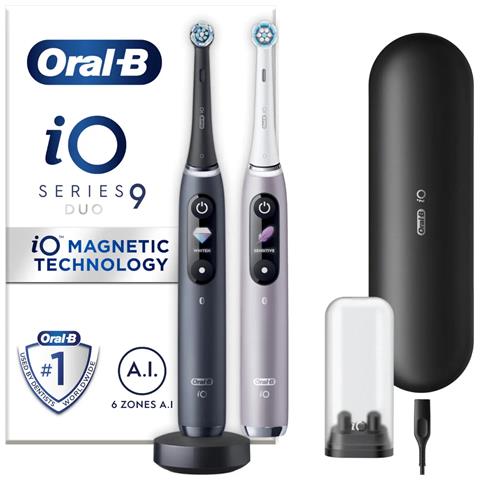 iO 9 Adulto Spazzolino rotante Nero, Rosa - Foto 1