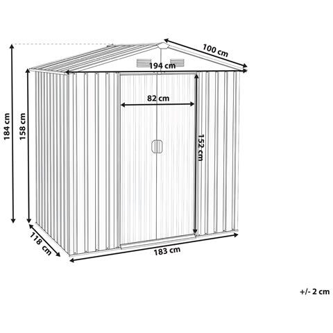 Casetta Da Giardino Cirella 194 Cm 118 Cm Grigio Grafite - Foto 7