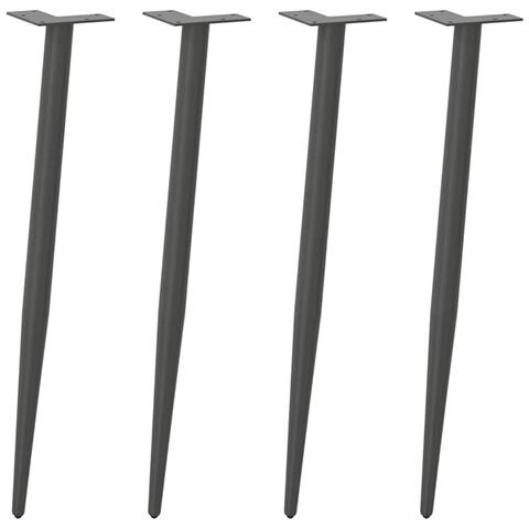 Gambe per Tavolo Consolle Forma Conica 4 pz Antracite 72-73 cm Acciaio - Foto 1