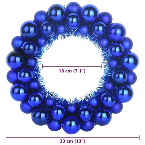 Corone di Palline di Natale 2 pcs Blu 33 x 33 x 7 cm - Foto 8