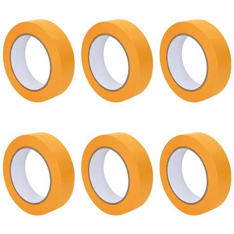 Nastri Adesivi per Pittori 6 pcs Giallo 25mm x 50m Carta - Foto 1