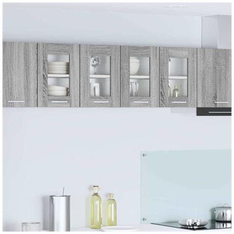 Armadio pensile Riga 2 pcs Grigio Sonoma 60 x 31 x 40 cm - Foto 2