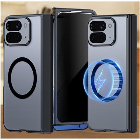Custodia Magnetica Privacy Per Google Pixel 10 Pro Fold - Pc Nero Con Protezione Schermo Integrata - Foto 2