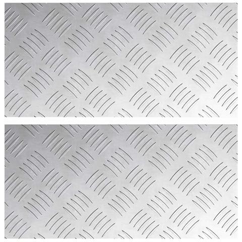 Dischi Quadrati 2 pcs Argento 40 x 20 cm Alluminio - Foto 1