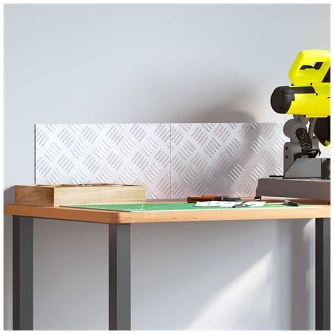 Dischi Quadrati 2 pcs Argento 40 x 20 cm Alluminio - Foto 2