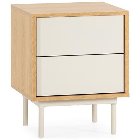Comodino Cuzco 2 Cassetti Effetto Rovere /grigio - Foto 1