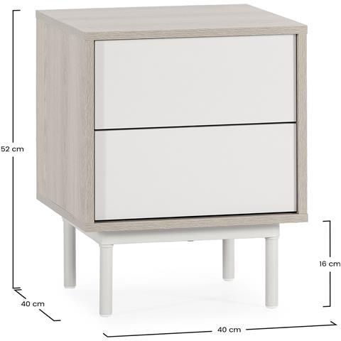 Comodino Cuzco 2 Cassetti Effetto Rovere /grigio - Foto 8