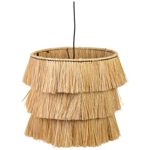 Plafoniera In Fibra Naturale Marrone 38x38x38h - Foto 1