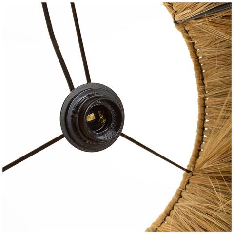 Plafoniera In Fibra Naturale Marrone 38x38x38h - Foto 7