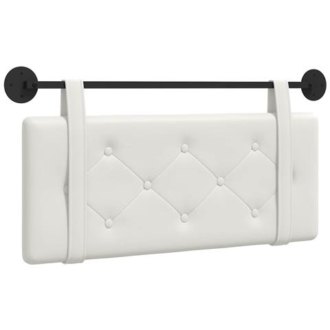 Testata appesa Bianco 110 x 55 x 5 cm Pelle Sintetica - Foto 1