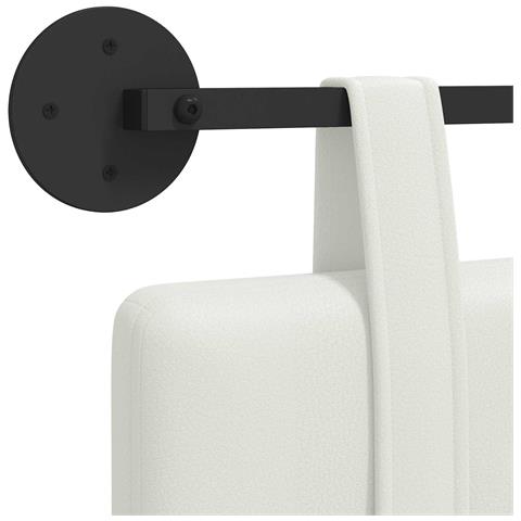 Testata appesa Bianco 110 x 55 x 5 cm Pelle Sintetica - Foto 9