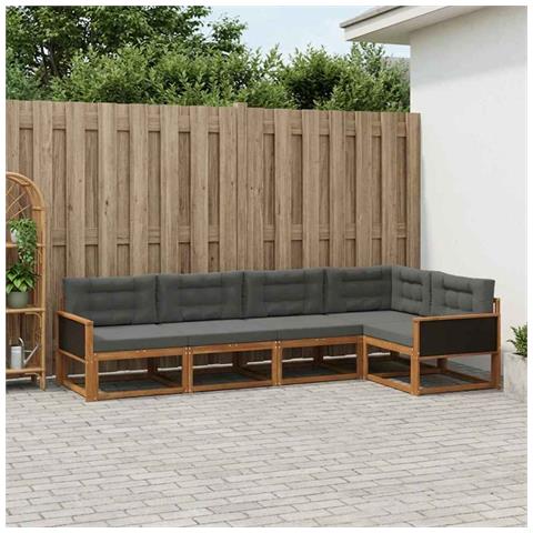 Set di divani da esterno 5 pcs Naturale e Antracite - Foto 2