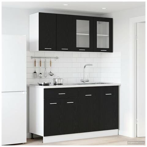 Unità Cucina LYON 4 pcs Rovere Nero Legno ingegnerizzato - Foto 2