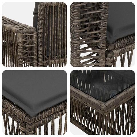 Set Divano da Giardino 10 pz Grigio e Grigio Scuro polyrattan - Foto 2