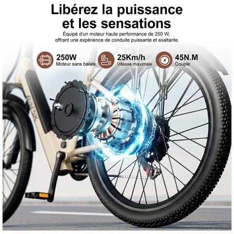 250W Elettrica per Adulti, Batteria Rimovibile 36V 13Ah, City Bike da 26 pollici per donne - Foto 2