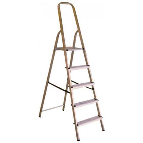 Scala in Alluminio con 5 gradini antiscivolo per uso interno ed esterno - Foto 3