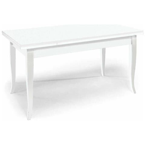 Tavolo Rettangolare Allungabile Bianco 90 X 180/230/280 Per Interno Sala Da Pranzo Salotto Cucina Arte Povera Massello - Foto 2
