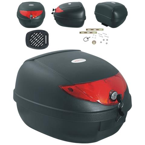 Bauletto Moto 28 Litri Scooter Touring Valigia Rigida Piastra Adattabile Nero - Foto 1