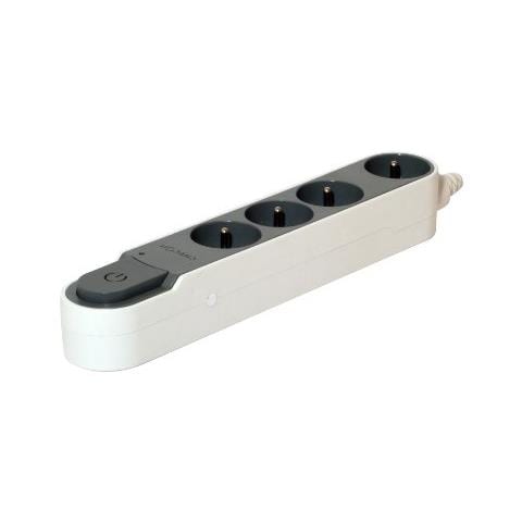 49432 - Ciabatta 4 Prese Interruttore Con E Protezione Contro Sovratensioni, 3 M, Colori: Grigio Scuro - Foto 1