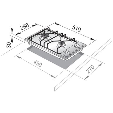 Piano Cottura I 23 D a Gas 2 Fuochi Gas Colore Inox - Foto 2