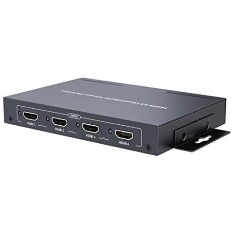 Premiumcord Hdmi 4x1 Quad Multi Viewer Con Telecomando Alimentatore E Di Retealloggiamento Il Video Metallorisoluzione In Full Hd 1080p 60hzhdcpcolore Argento - Foto 1
