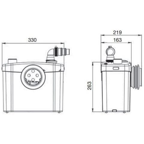 Sanitop Silence Up Trituratore Wc E Lavabo Art.spsup - 45 Cm Scarico Verticale A Magazzino - Foto 2