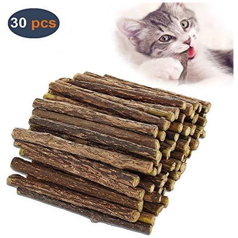 Cat Catnip Sticks 100 Organici Naturali Matatabi Dentali Tratta Digrignamento Dei Denti Giocattoli Di Masticazione Olfattivo Di Arricchimento Per Il Gatto Confezione Da 30 Pezzi - Foto 1