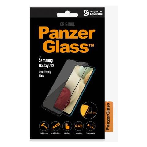 Case Friendly - Bildschirmschutz Fr Handy - Glas - Kristallklar, Black Border - Fr Samsung Galaxy A12 (7251) - Foto 2