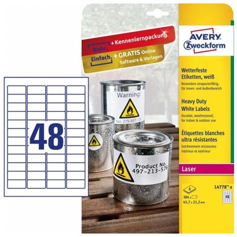 L4778-8 etichetta per stampante Bianco Etichetta per stampante autoadesiva - Foto 1