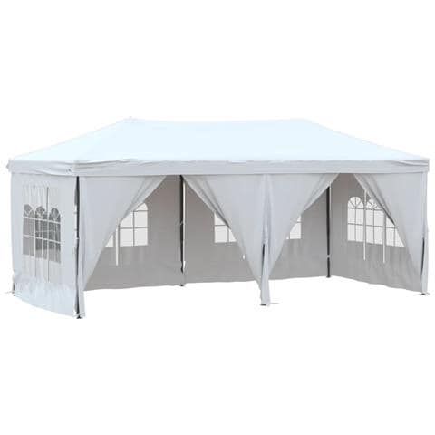 Tenda Per Feste Pieghevole Con Pareti Laterali Bianco 3x6 M - Foto 1