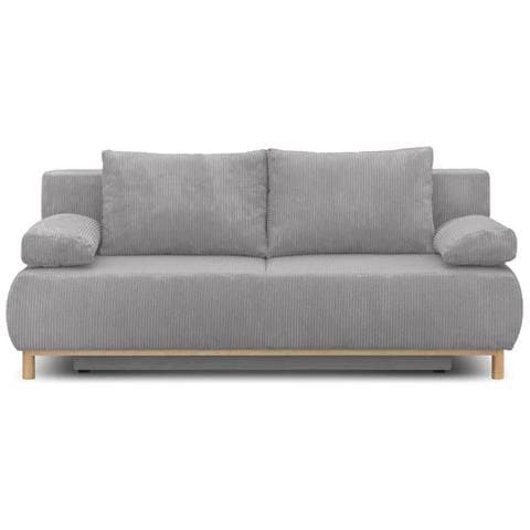 Panca Trasformabile A 3 Posti Mika - Velluto A Coste Grigio Chiaro - Contenitore - 192 X 84 X 93 Cm - Foto 1