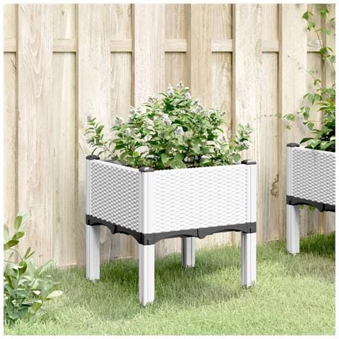 Fioriera Da Giardino Con Gambe Bianco 40x40x42 Cm In Pp - Foto 2