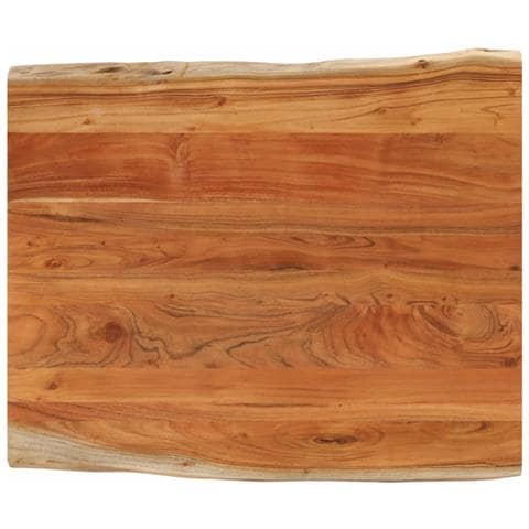 Piano Tavolo 90x80x3,8 Cm Rettangolare Legno Acacia Bordi Vivi - Foto 1