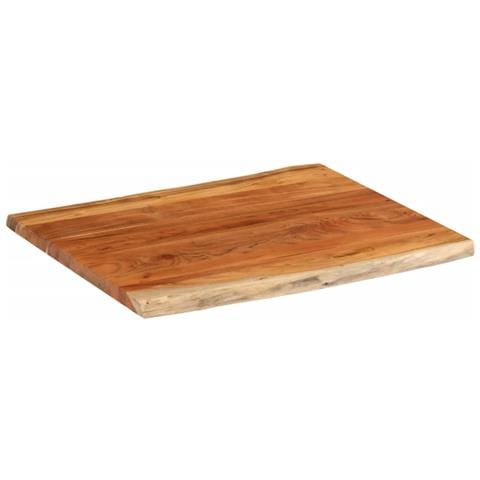 Piano Tavolo 90x80x3,8 Cm Rettangolare Legno Acacia Bordi Vivi - Foto 2