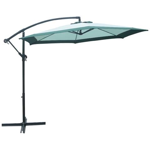 Ombrellone Da Giardino In Alluminio Tondo 300 Cm Orientabile Colore Sabbia E Giada - Foto 1