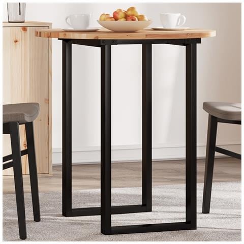 Piano Tavolo Rotondo 70x2 Cm In Legno Massello Di Acacia - Foto 1