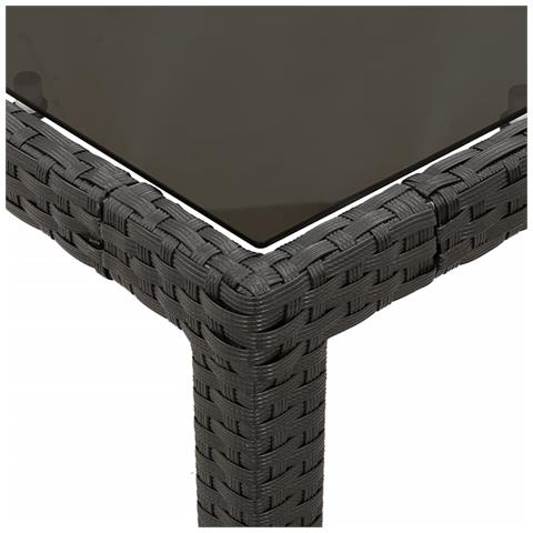 Set da Pranzo da Giardino 3 pz con Cuscini Nero in Polyrattan - Foto 2