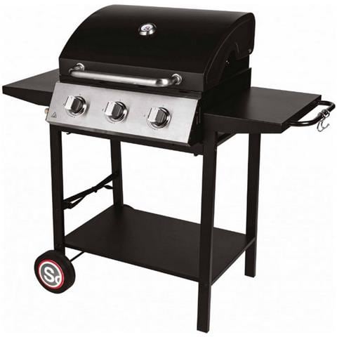Barbecue a Gas 335541 su Supporto 3 Fuochi Poenza10.500W Nero - Foto 2