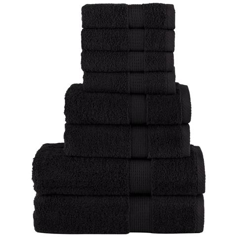 Set ASciugamani SOLUND 8 pz Neri 600 gsm - Foto 1
